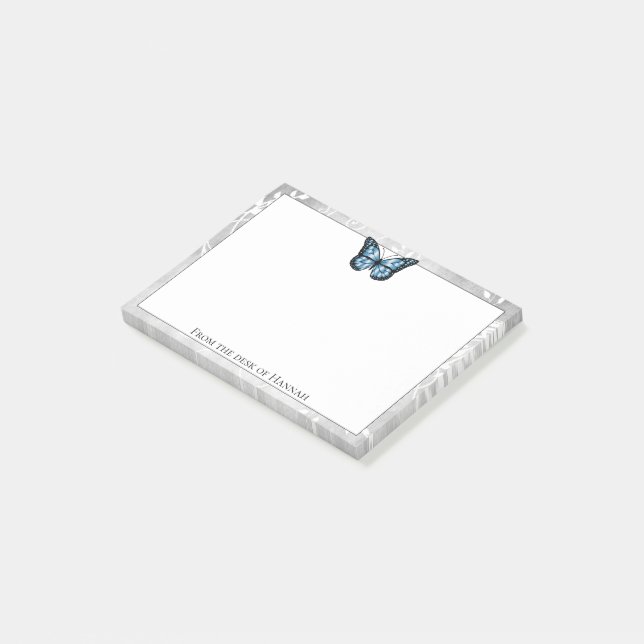 Brilliant Blue Butterfly Notes Post-it Block (Vinklad)