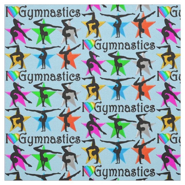 BRILLIANT BLUE I KÄRLEK GYMNASTISK FABRIK TYG (Provkarta)