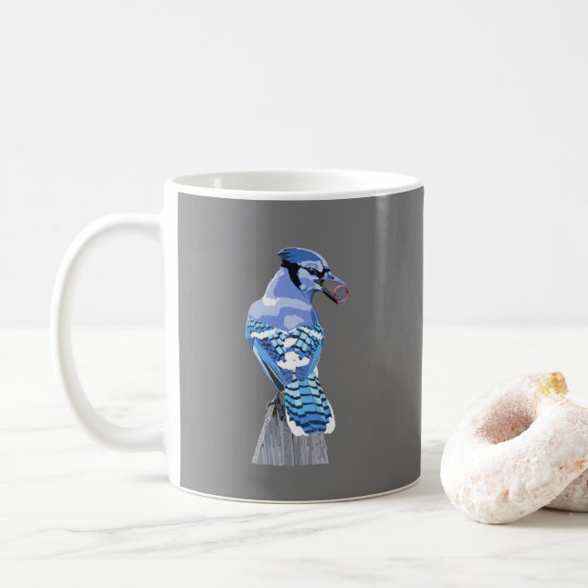 Brilliant Blue Jay Kaffemugg (Med munk)