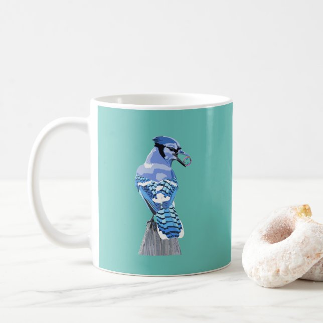 Brilliant Blue Jay Kaffemugg (Med munk)