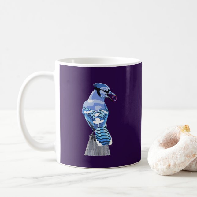 Brilliant Blue Jay Kaffemugg (Med munk)