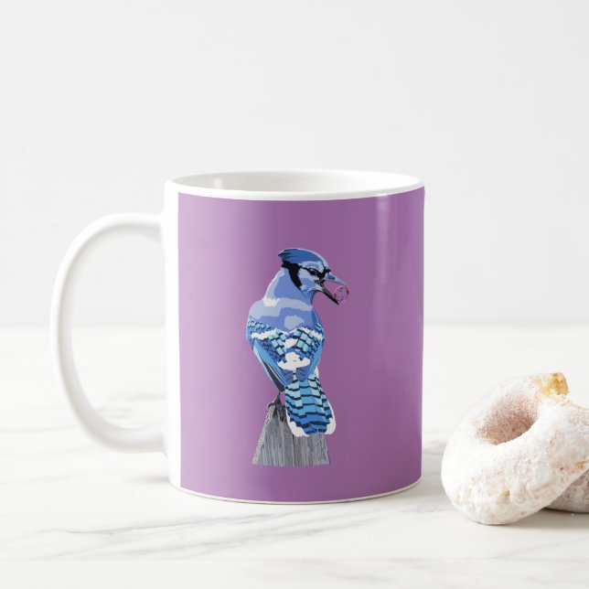 Brilliant Blue Jay Kaffemugg (Med munk)