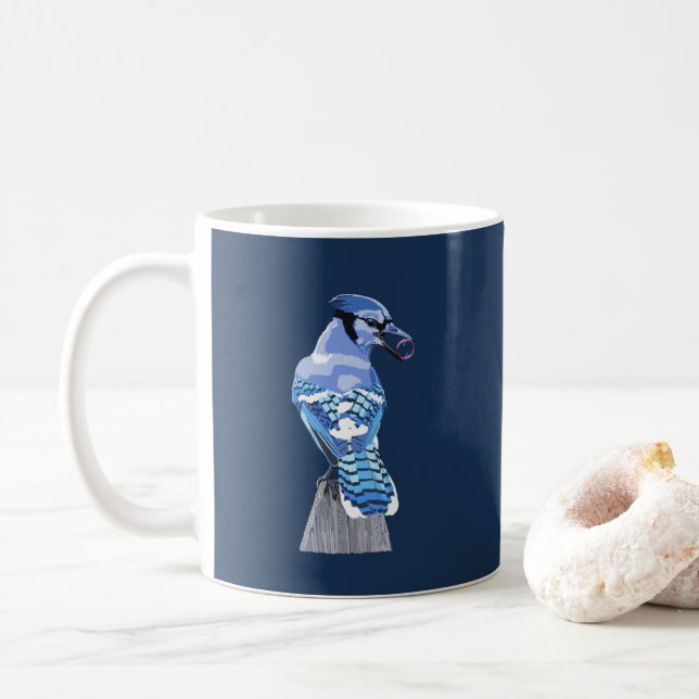 Brilliant Blue Jay Kaffemugg (Med munk)