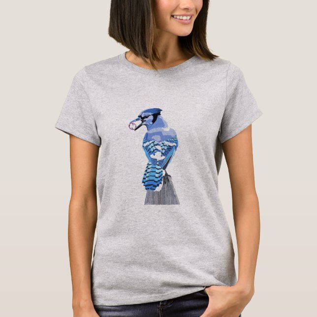 Brilliant Blue Jay T Shirt (Framsida)