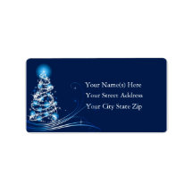 Brilliant Blue Julgran Address Label