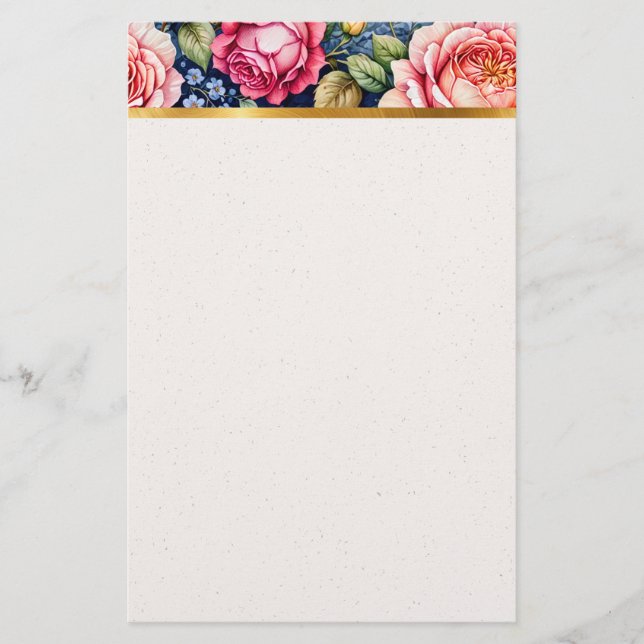 Brilliant Color Rose Header Pappersvaror Brevpapper (Framsida)