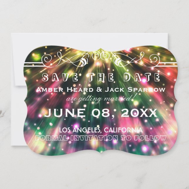 Brilliant Fireworks Wedding Save the Date-kort Inbjudningar (Framsida)