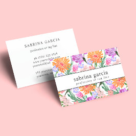 Brilliant Flowers | Lila orange Blue Violet Visitkort