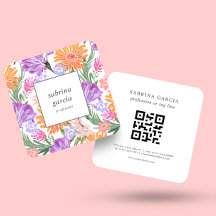Brilliant Flowers | Violet Blue orange QR-kod