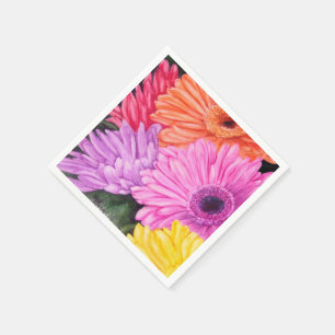 BRILLIANT GERBER FLOWERS PAPPRA NAPKINER PAPPERSSERVETT