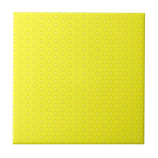 Brilliant Lemon Gult Sunshine Stars Mönster Kakelplatta (Framsidan)