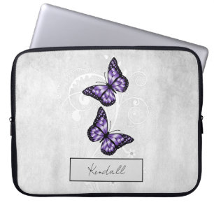 Brilliant Lila Butterflies Laptop Fodral