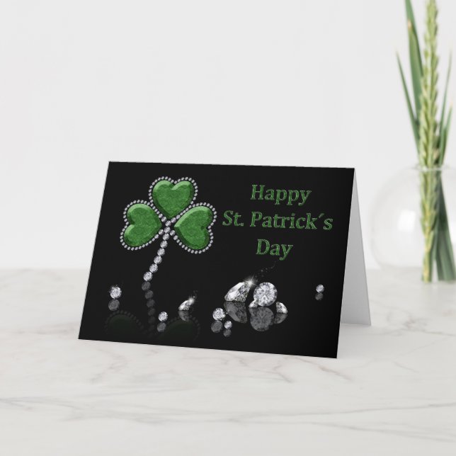 Brilliant Lycklig St. Patrick Day Diamonds Kort (Framsida)