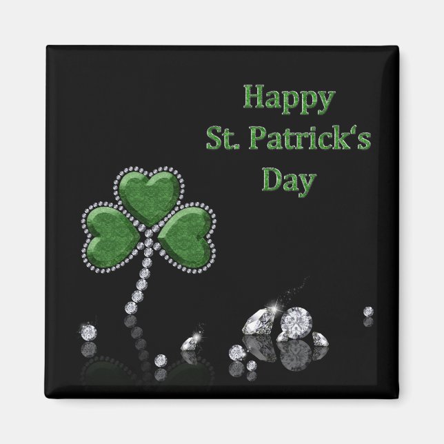 Brilliant Lycklig St. Patrick Day Diamonds Magnet (Framsidan)