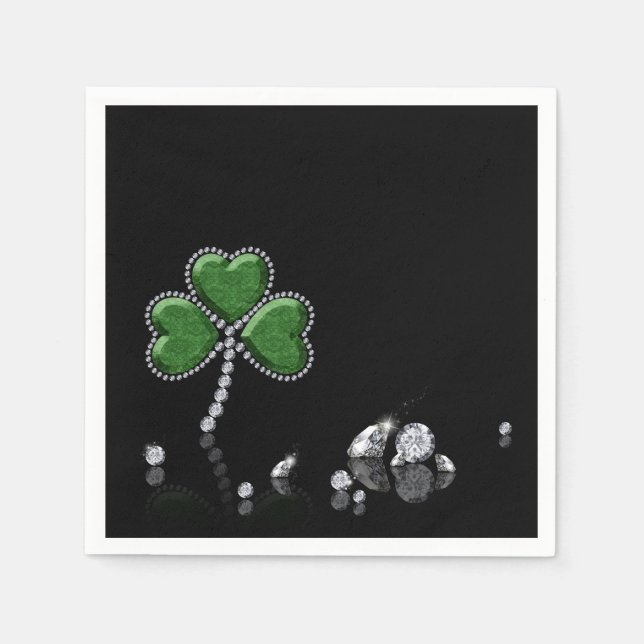 Brilliant Lycklig St. Patrick Day Diamonds Pappersservett (Framsidan)