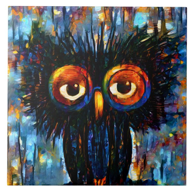 Brilliant och Wise Uggla Kakelplatta (Framsidan)