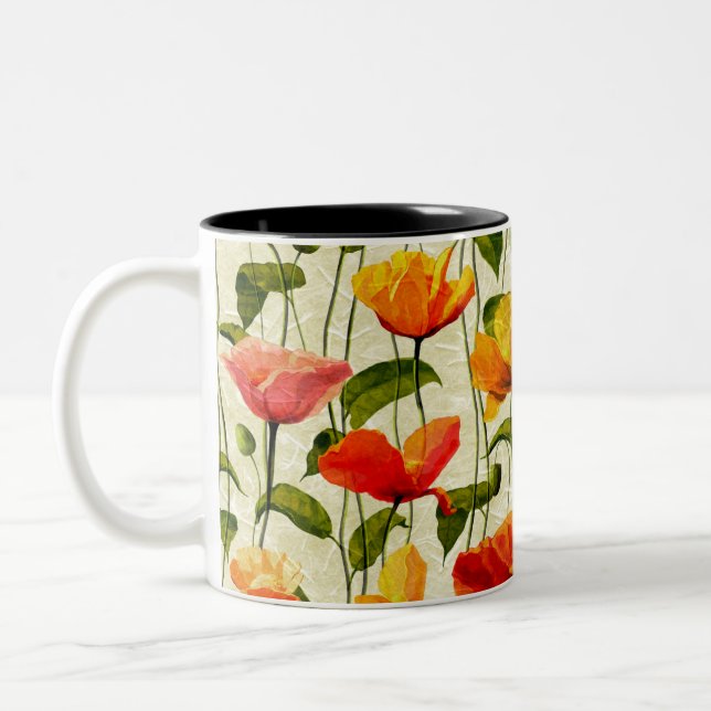 Brilliant Poppies Två-Tonad Mugg (Vänster)