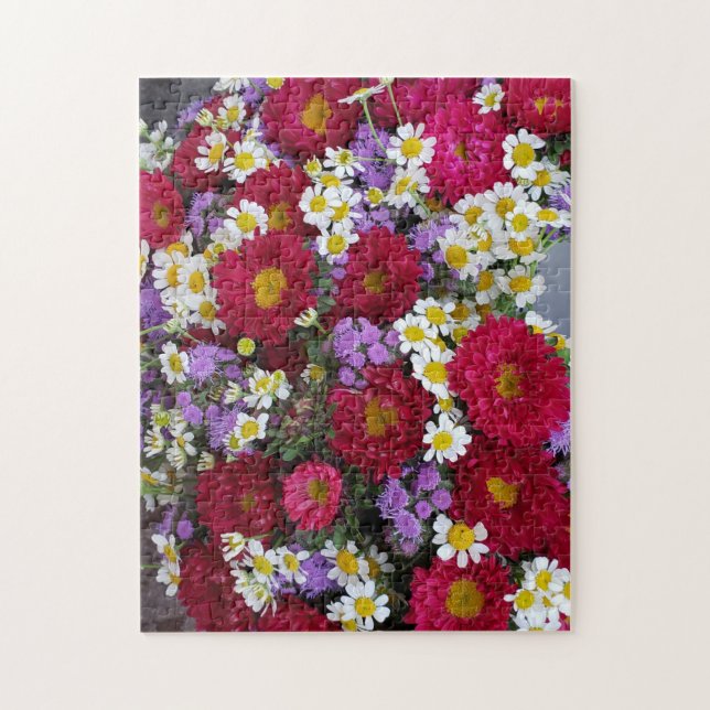 Brilliant Purple Florals Puzzle, 11" x 14", 252 pc Pussel (Vertikal)