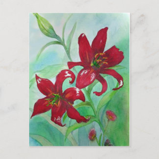 Brilliant Red Fine Art Watercolor Flowers Lindsey Vykort