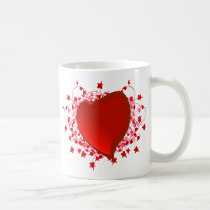 Brilliant Red Heart Kaffemugg