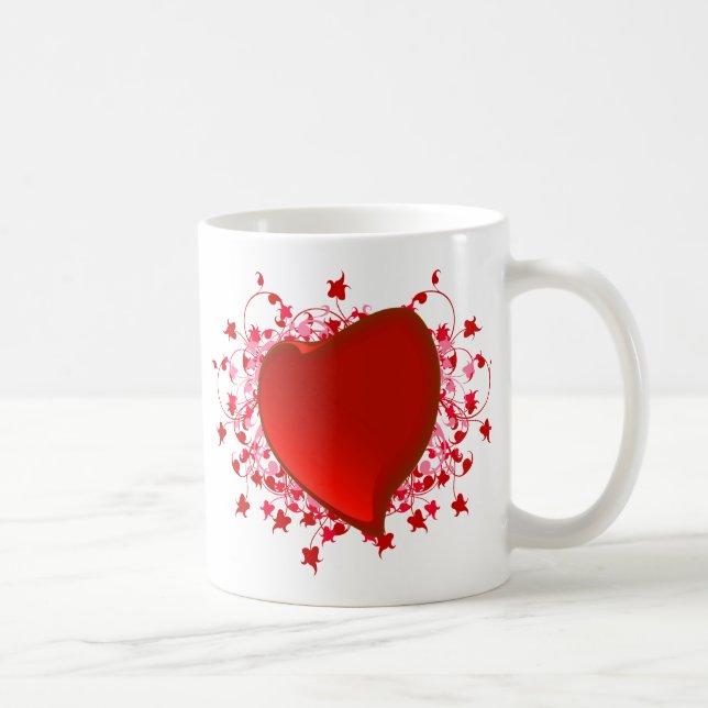 Brilliant Red Heart Kaffemugg (Höger)