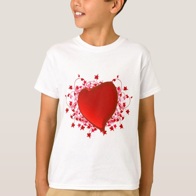 Brilliant Red Heart T Shirt (Framsida)