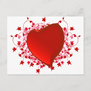 Brilliant Red Heart Vykort