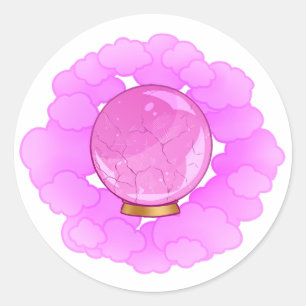 Brilliant Rosa Cracks Crystal Boll Runt Klistermärke