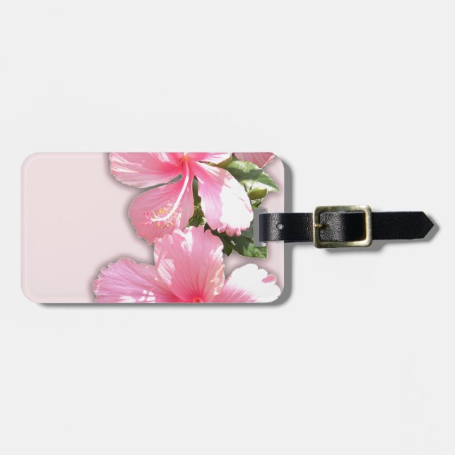 Brilliant Rosa Hibiscus Flowers Bagagebricka (Horisontell Framsida)