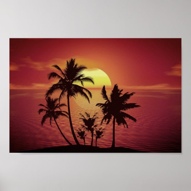 Brilliant Sunset Beach Ocean Poster (Framsidan)