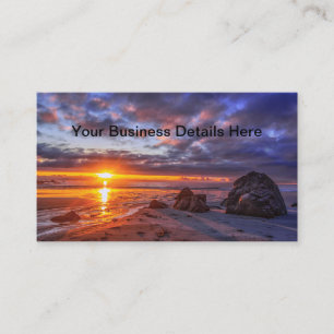 Brilliant Sunset Beach Ocean Visitkort