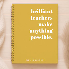 Brilliant Teacher Mustard Gult Retro Typography