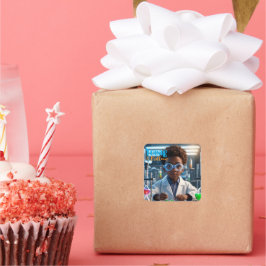 Brilliant Young Scientist Fyrkantigt Klistermärke