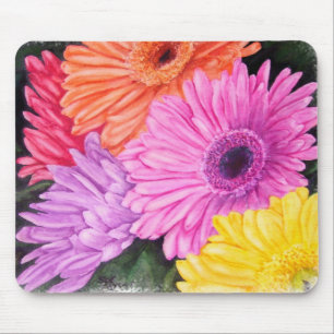 BRILLLIANT-FÄRGAD GERBER DAISYS MOUSEPAD MUSMATTA