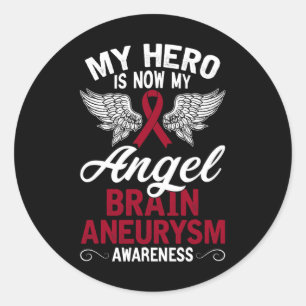 Brin Aneurysm Awareness Gift Burgundy Ribbon 1 Runt Klistermärke