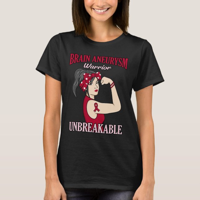 Brin Aneurysm Warrior Awareness Månadsstöd G T Shirt (Framsida)