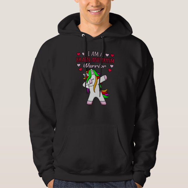 Brin Aneurysm Warrior Awareness Month Support Gra Hoodie (Framsida)