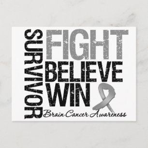 Brin Cancer Survivor Fight Tro Win Motto Vykort