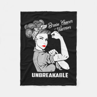 Brin Cancer Warrior Obrytable Awareness Gift Fleecefilt