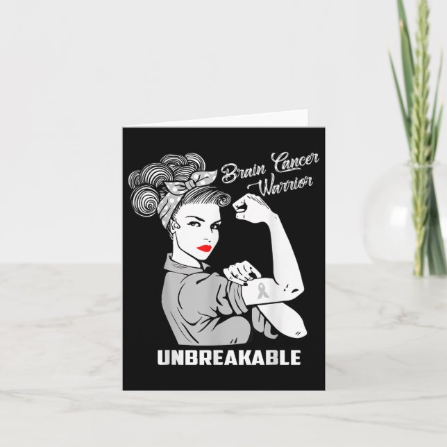 Brin Cancer Warrior Obrytable Awareness Gift Kort (Framsida)