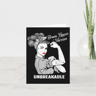 Brin Cancer Warrior Obrytable Awareness Gift Kort