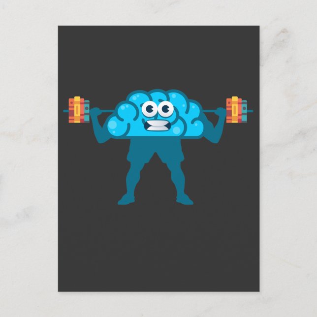 Brin Exercise Workout Reading Gym och Bok Älskare Vykort (Framsida)