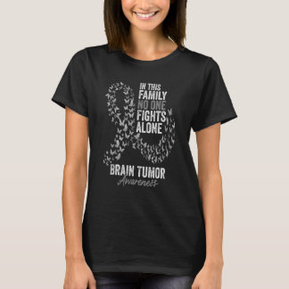 Brin Tumor Awareness Month Butterflies Grått Ribbo T Shirt