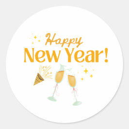 Brindis con Champán y Explosión de Fiesta de Año N Runt Klistermärke