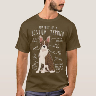 Brindle Boston Terrier Hund Anatomy T Shirt