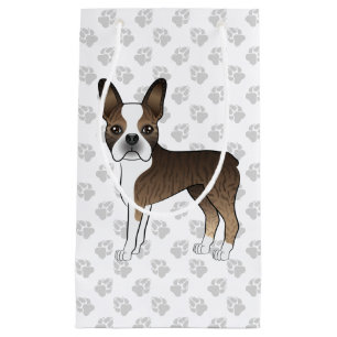 Brindle Boston Terrier Söt Tecknad Hund & Tassar