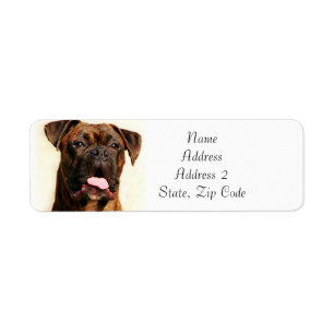 Brindle boxarehundadressetiketter returadress etikett