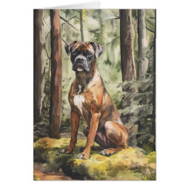 Brindle Boxer - 5 tum x 7 tum Art Card Hälsningskort