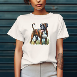 Brindle Boxer (Brindle Boxer) med vattenfärg T Shirt