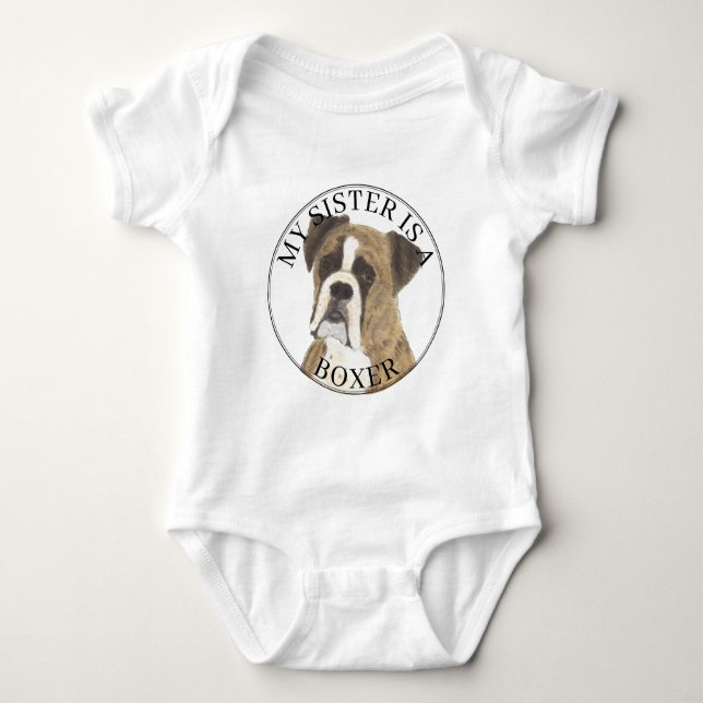 Brindle Boxer Hund Big Sister T Shirt (Framsida)